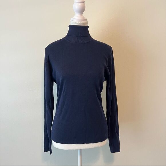 Pendleton Silk Navy Blue Turtleneck Sweater Size XL - Picture 3 of 7